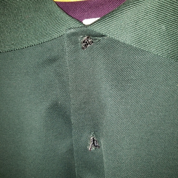 Paul Smith Polo w enameled charm buttons featuring a cyclist and a runner - Picture 3 of 5